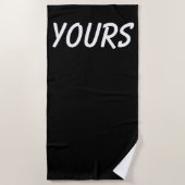 Serviette De Plage Votre minimalisme de typographie noir et blanc (Devant)