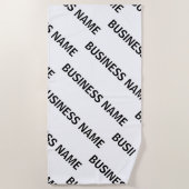 Serviette De Plage Votre Motif de nom d'entreprise | Noir et blanc (Devant)