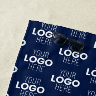 Serviette De Plage Votre Motif de répétition de logo ou d'image Ble