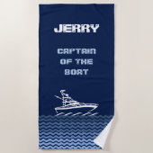 Serviette De Plage (Votre nom) Capitaine du bateau (Devant)