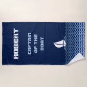 Serviette De Plage (Votre nom) Capitaine du bateau (Devant)