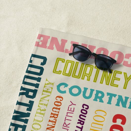 Serviette De Plage Votre nom (longueur moyenne) est partout (En situation)