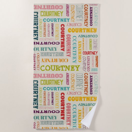 Serviette De Plage Votre nom (longueur moyenne) est partout (Devant)