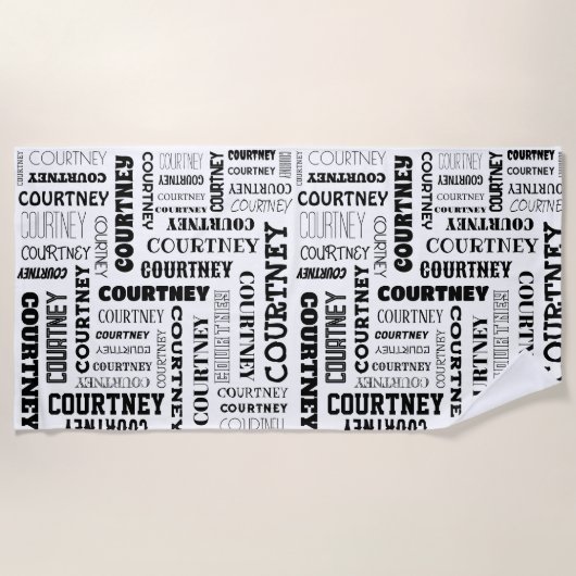 Serviette De Plage Votre nom (longueur moyenne) est partout (Devant)