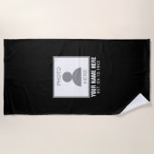 Serviette De Plage Votre photo ici Nom et âge (Devant)