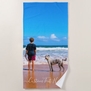 Serviette De Plage Votre propre design photo texte personnalisé - J'a