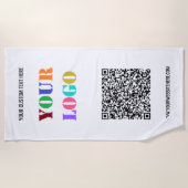 Serviette De Plage Votre QR Code Custom Text Company Logo Beach Towne (Devant)
