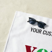 Serviette De Plage Votre QR Code Custom Text Company Logo Beach Towne (En situation)