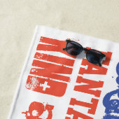 Serviette De Plage Vous êtes drapeau blanc rouge nommé fait sur (En situation)