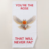 Serviette de plage vous êtes la rose (Devant)