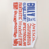 Serviette De Plage Vous êtes un nom personnalisé génial Drapeau USA r (Devant)