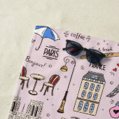 Serviette De Plage Voyage rose et noir Paris Beach (En situation)