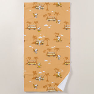 Serviette De Plage Voyage sur route   Peanuts Snoopy Beach Motif