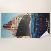 Serviette De Plage VOYAGE vintage CUNARD AQUITANIA (Devant)