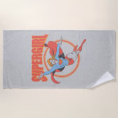 Serviette De Plage Vrai Vintage Supergirl Flying Graphic (Devant)