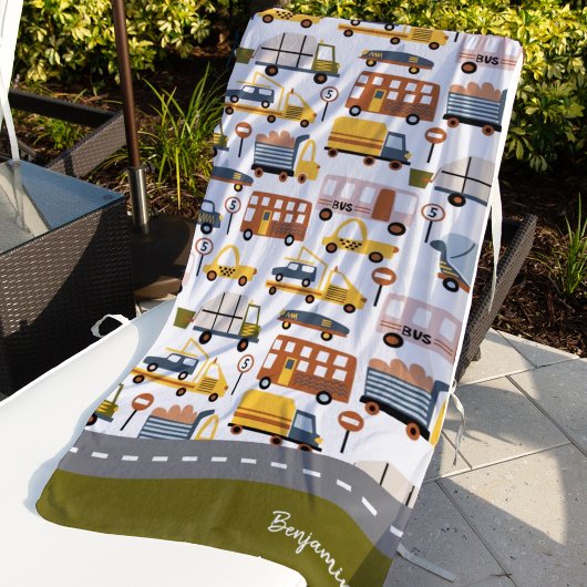 Serviette De Plage Vroom ! Vroom ! Voiture et transport Motif Garçon