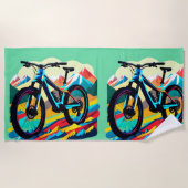 Serviette De Plage VTT Art VTT Downhill (Devant)