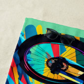 Serviette De Plage VTT Art VTT Downhill (En situation)