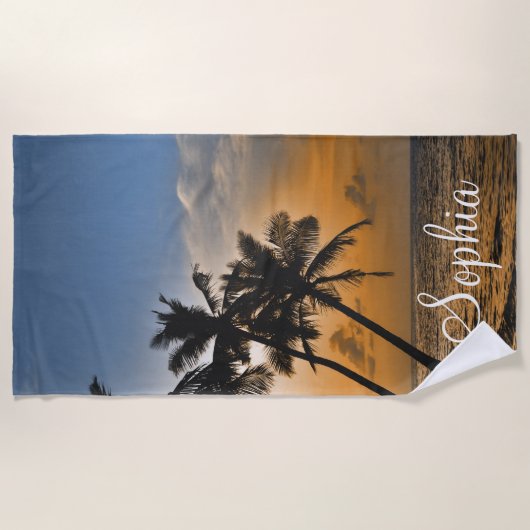 Serviette De Plage Vue du coucher du soleil (Devant)