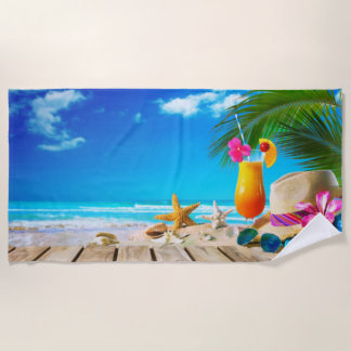 SERVIETTE DE PLAGE VUE OCÉAN