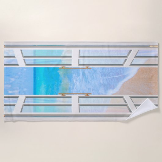 Serviette De Plage Vue océan été (Devant)