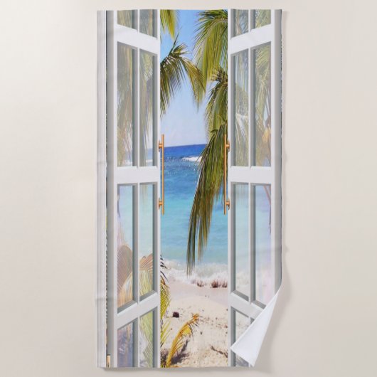 Serviette De Plage Vue sur la plage d'été (Devant)