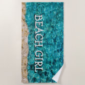 Serviette De Plage Vue tropicale de l'eau d'océan de plage (Devant)