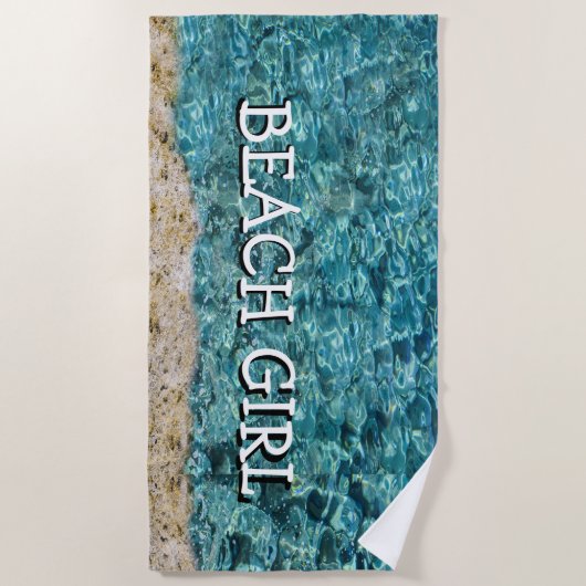 Serviette De Plage Vue tropicale de l'eau d'océan de plage (Devant)