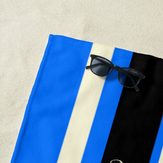 Serviette De Plage Waimea Surfboard rayé Hawaiian Surfer - Royal (En situation)