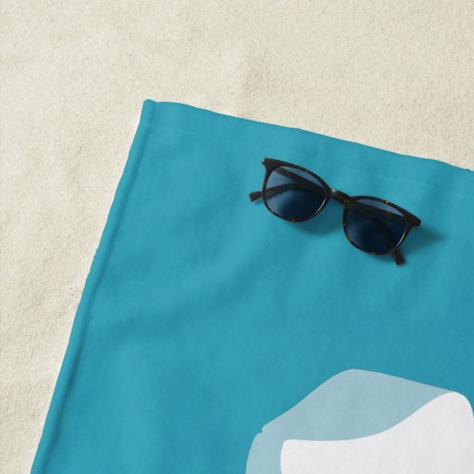 Serviette De Plage Walrus sur une illustration Iceberg Personnalisé (En situation)