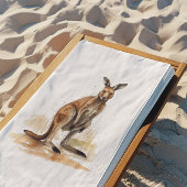 Serviette De Plage Wanderer extérieur : aquarelle Kangaroo