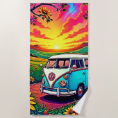 Serviette De Plage Wanderlust Van Sunset Art (Devant)