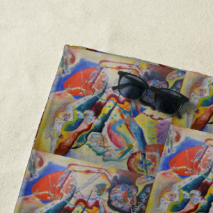 Serviette De Plage Wassily Kandinsky Rouge tache classique Art Abstra