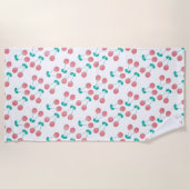 Serviette De Plage Watercolor Cherries Pattern (Devant)
