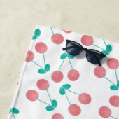 Serviette De Plage Watercolor Cherries Pattern (En situation)