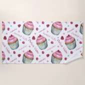 Serviette De Plage Watercolor cupcakes (Devant)