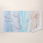Serviette De Plage Watercolor On The Beach Wedding (Devant)