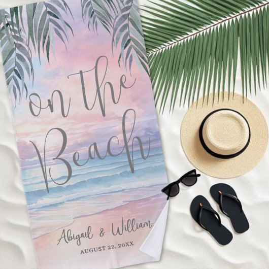 Serviette De Plage Watercolor On The Beach Wedding