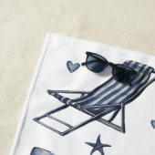 Serviette De Plage watercolor Personalized Name Summer Travel Theme (En situation)