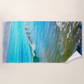 Serviette De Plage Watercolor Waves  (Devant)
