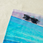 Serviette De Plage Watercolor Waves  (En situation)