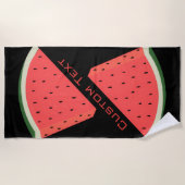Serviette de plage Watermelon avec texte et couleu (Devant)