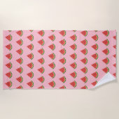 Serviette De Plage Watermelon Wedges Beach Towel (rose, rouge et vert (Devant)