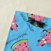 Serviette De Plage Watermeowlon Watermelon Cat Funny Beach Towne (En situation)