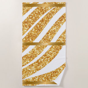 Serviette De Plage Wave Sea Gold Parties scintillant Boho Popular Col