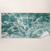 Serviette De Plage Waves Blue Green (Devant)