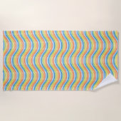 Serviette de plage Wavy Lines colorée (Devant)