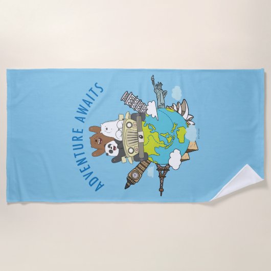 Serviette De Plage We Bare Bears - Adventure Await (Devant)