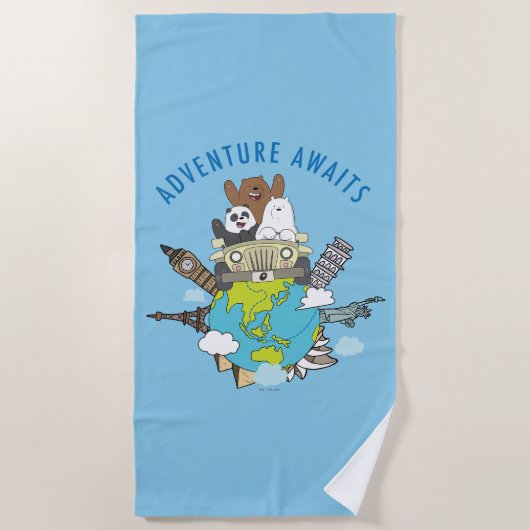 Serviette De Plage We Bare Bears - Adventure Await (Devant)