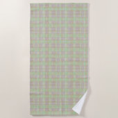 Serviette De Plage Weathered Neutral Sage Plaid (Devant)